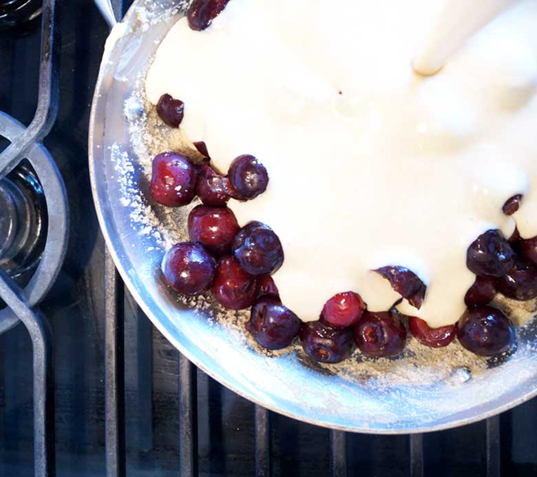 Clafoutis de cerezas foto preparación